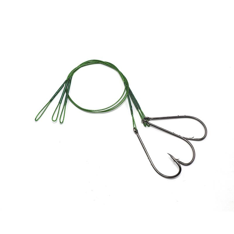 Поводок стальной NAMAZU Leader 1х7 Nylon Coated Green, d-0,39 мм, L-20 см, с одинарным крючком 92247