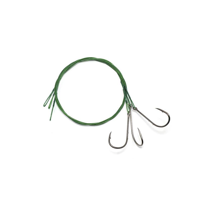 Поводок стальной NAMAZU Leader 1х7 Nylon Coated Green, d-0,48 мм, L-50 см, с одинарным крючком 92247