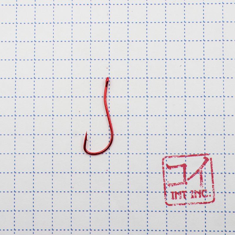 Крючок KOI "RYUSEN-RING-2BH", размер 8 (INT), цвет RED (10 шт.) - 1