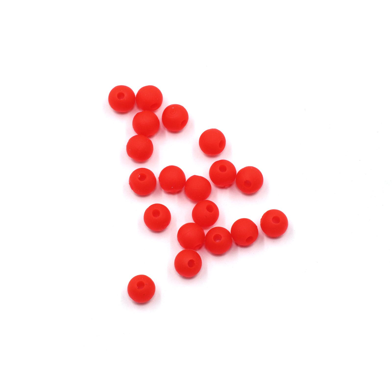 Бусина фидерная Namazu Soft Beads, PVC, круглая, d-5 мм, цв. фц. красный (20 шт.) - 2