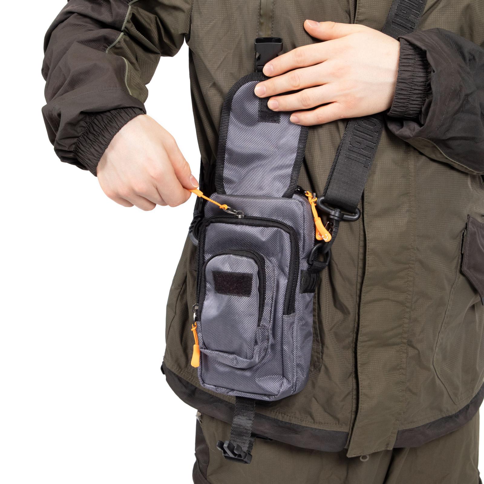 Сумка рыболовная "СЛЕДОПЫТ" Street Fishing MultiLock V-Pouch, 22х12,5х8 см, цв. серый - 9