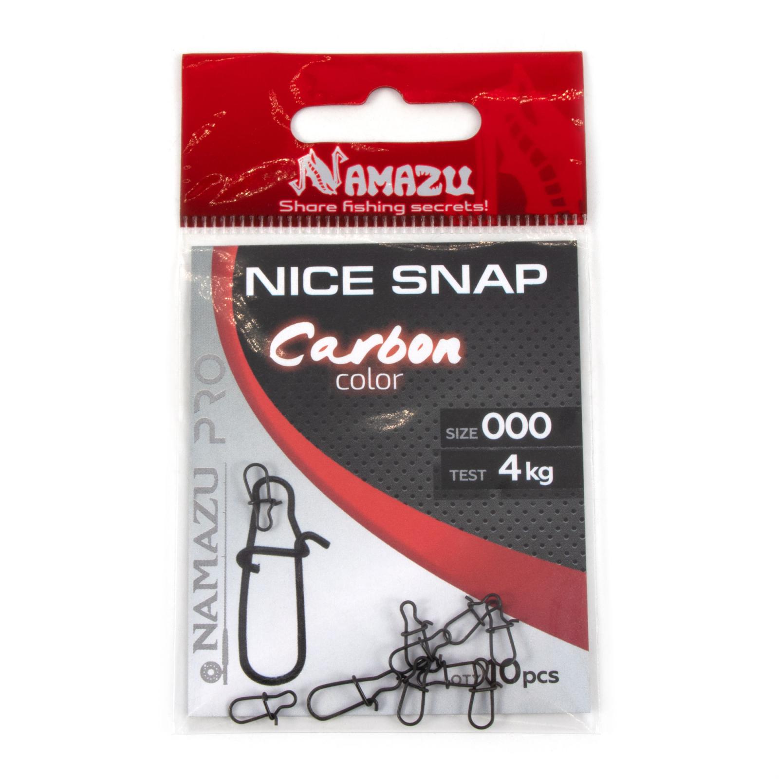 Карабин Namazu Pro NICE SNAP, цв. Carbon, р. 000, test-4 кг (уп. 10 шт.) - 2