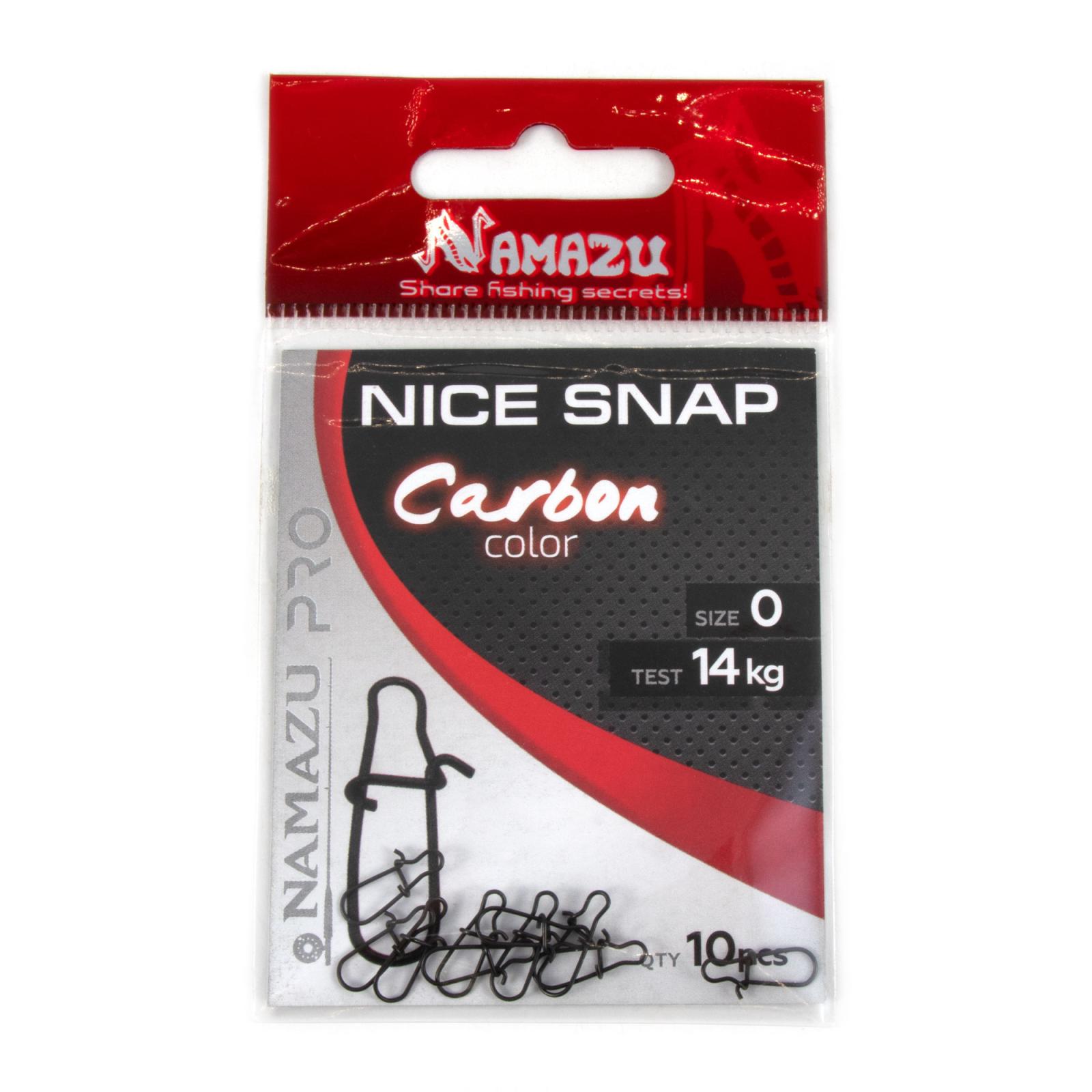 Карабин Namazu Pro NICE SNAP, цв. Carbon, р. 0, test-14 кг (уп. 10 шт.) - 2