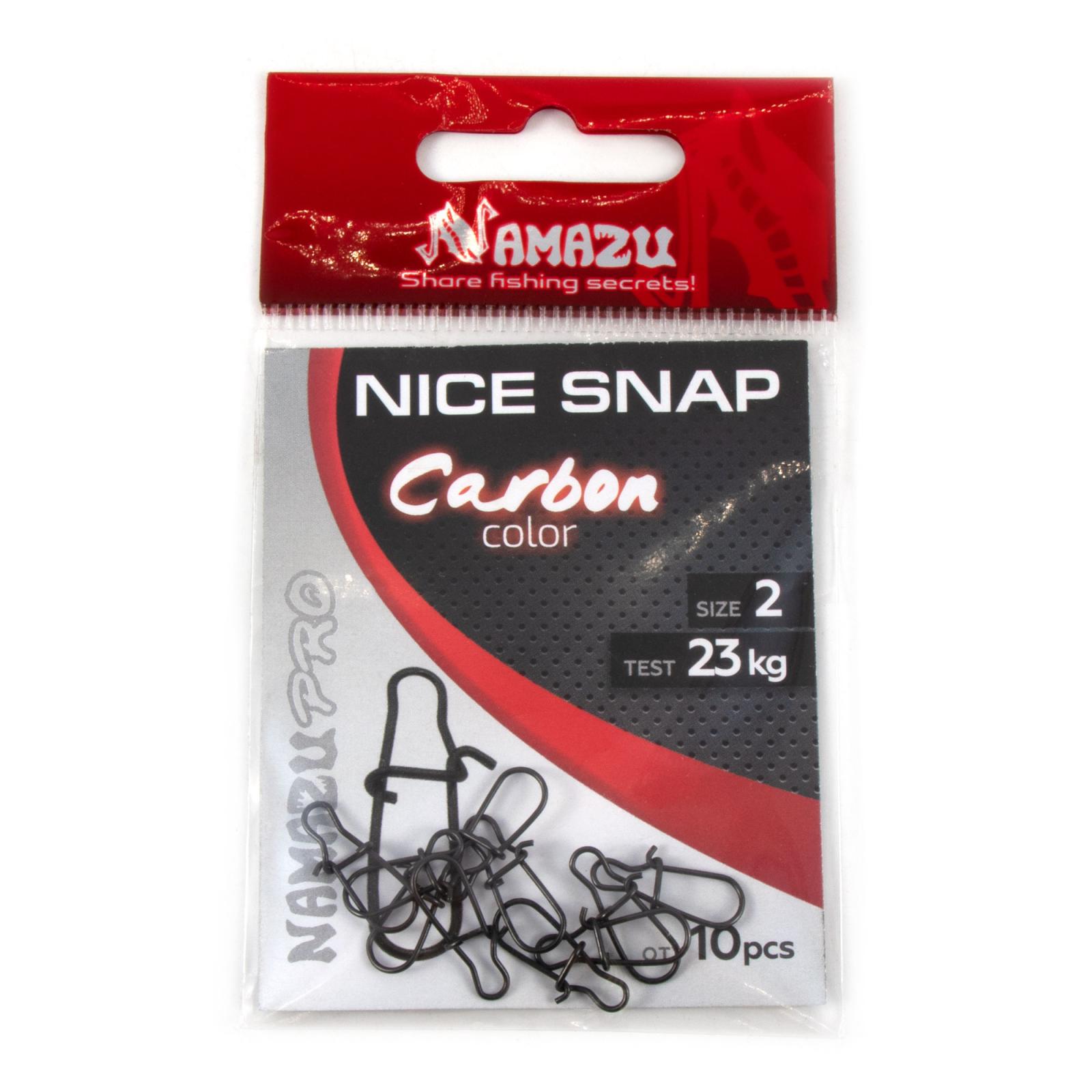 Карабин Namazu Pro NICE SNAP, цв. Carbon, р. 2, test-23 кг (уп. 10 шт.) - 2