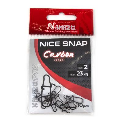 Карабин Namazu Pro NICE SNAP, цв. Carbon, р. 2, test-23 кг (уп. 10 шт.) - 2