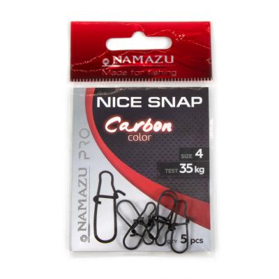 Карабин Namazu Pro NICE SNAP, цв. Carbon, р. 4, test-35 кг (уп. 5 шт.) - 2