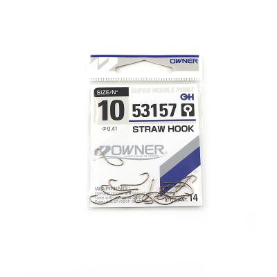 Крючок OWNER Straw Hook w/eye brown №10 14шт - 1