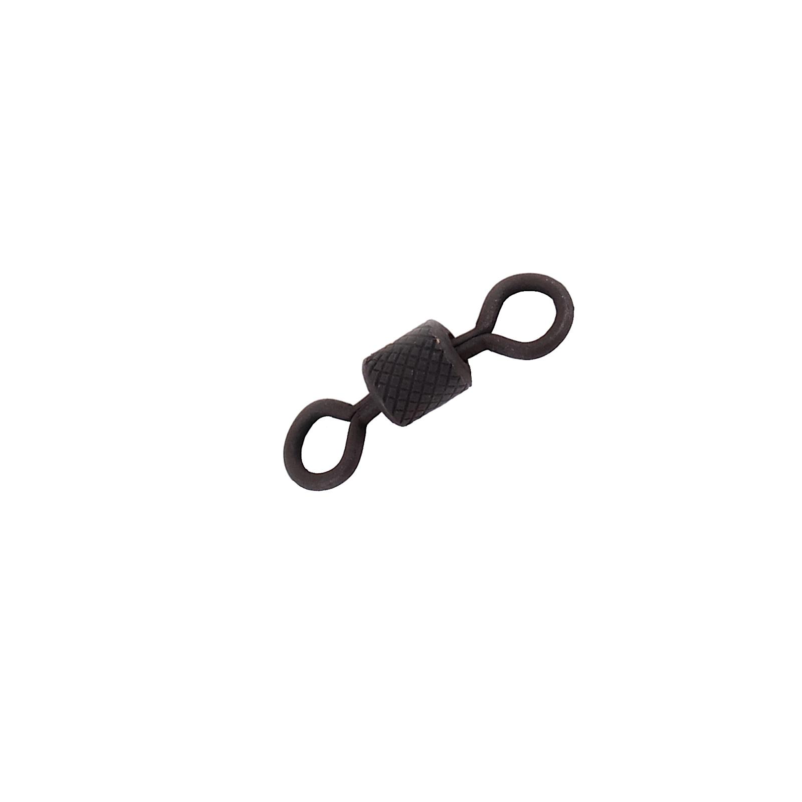 Вертлюг Namazu Pro ROLLING RIBBED SWIVEL, латунь, цв. Carbon, р. 2, test-43 кг (уп. 10 шт.) - 4