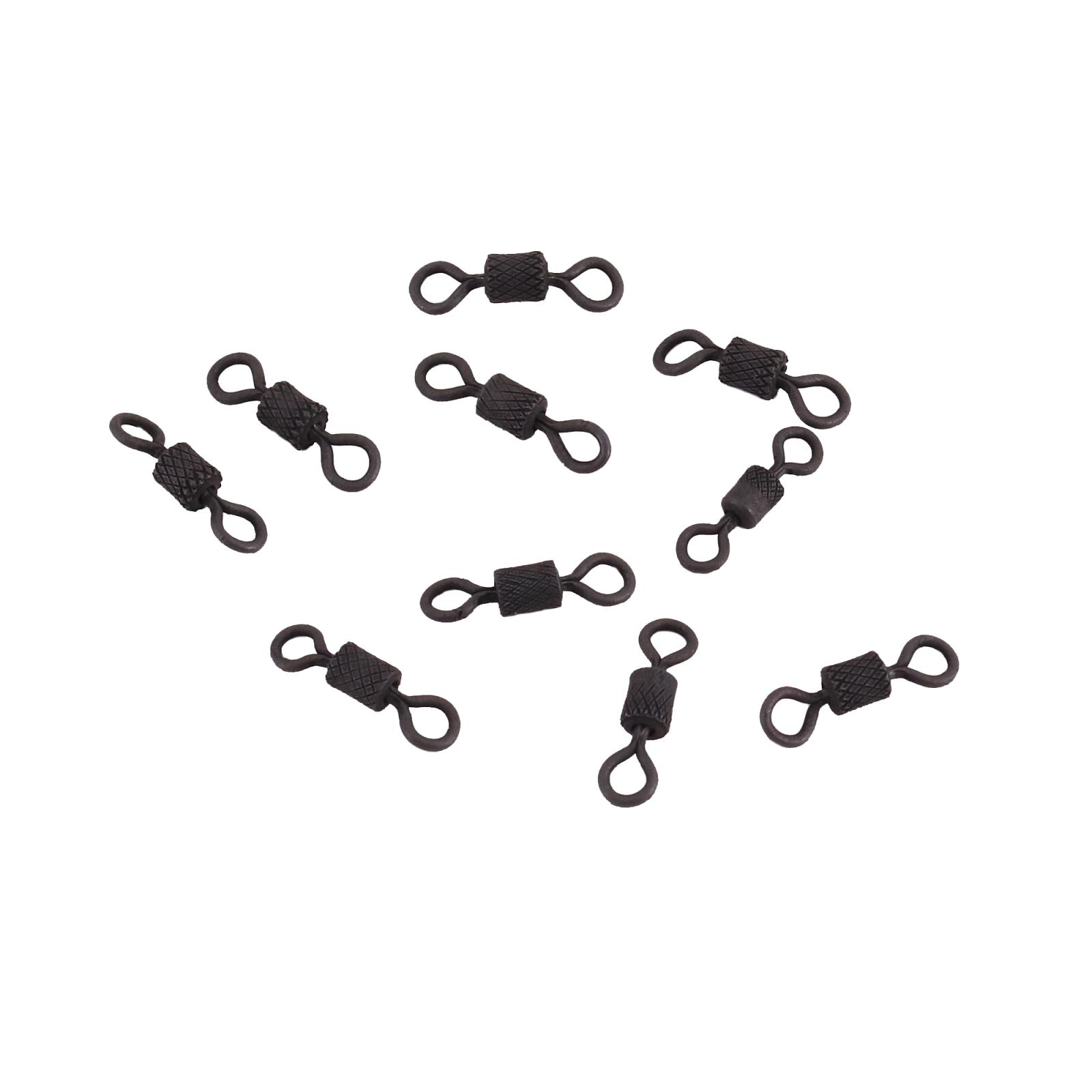 Вертлюг Namazu Pro ROLLING RIBBED SWIVEL, латунь, цв. Carbon, р. 7, test-14 кг (уп. 10 шт.) - 3