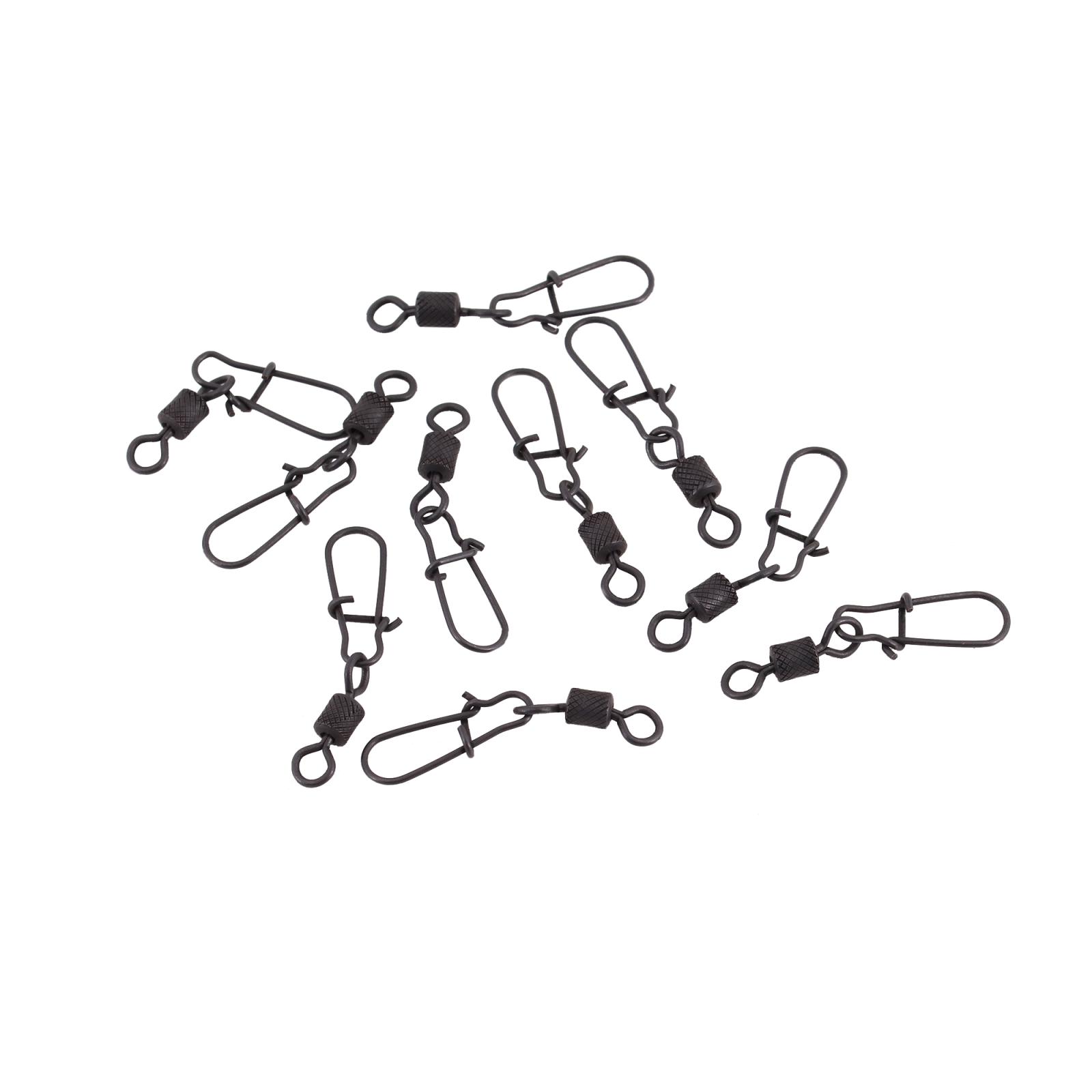 Вертлюг с застежкой Namazu Pro ROLLING RIBBED SWIVEL WITH NICE SNAP, цв. Carbon, р. 2, test-65 кг, к - 3