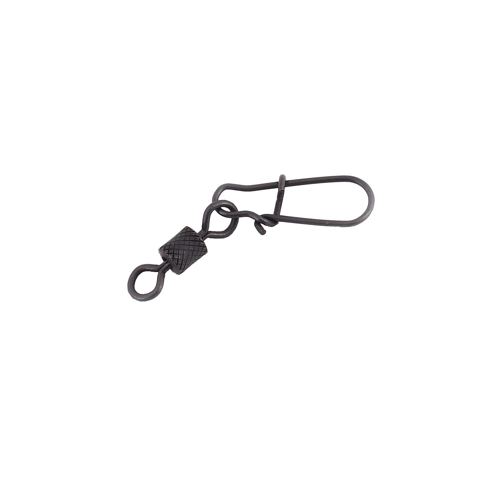 Вертлюг с застежкой Namazu Pro ROLLING RIBBED SWIVEL WITH NICE SNAP, цв. Carbon, р. 2, test-65 кг, к - 4