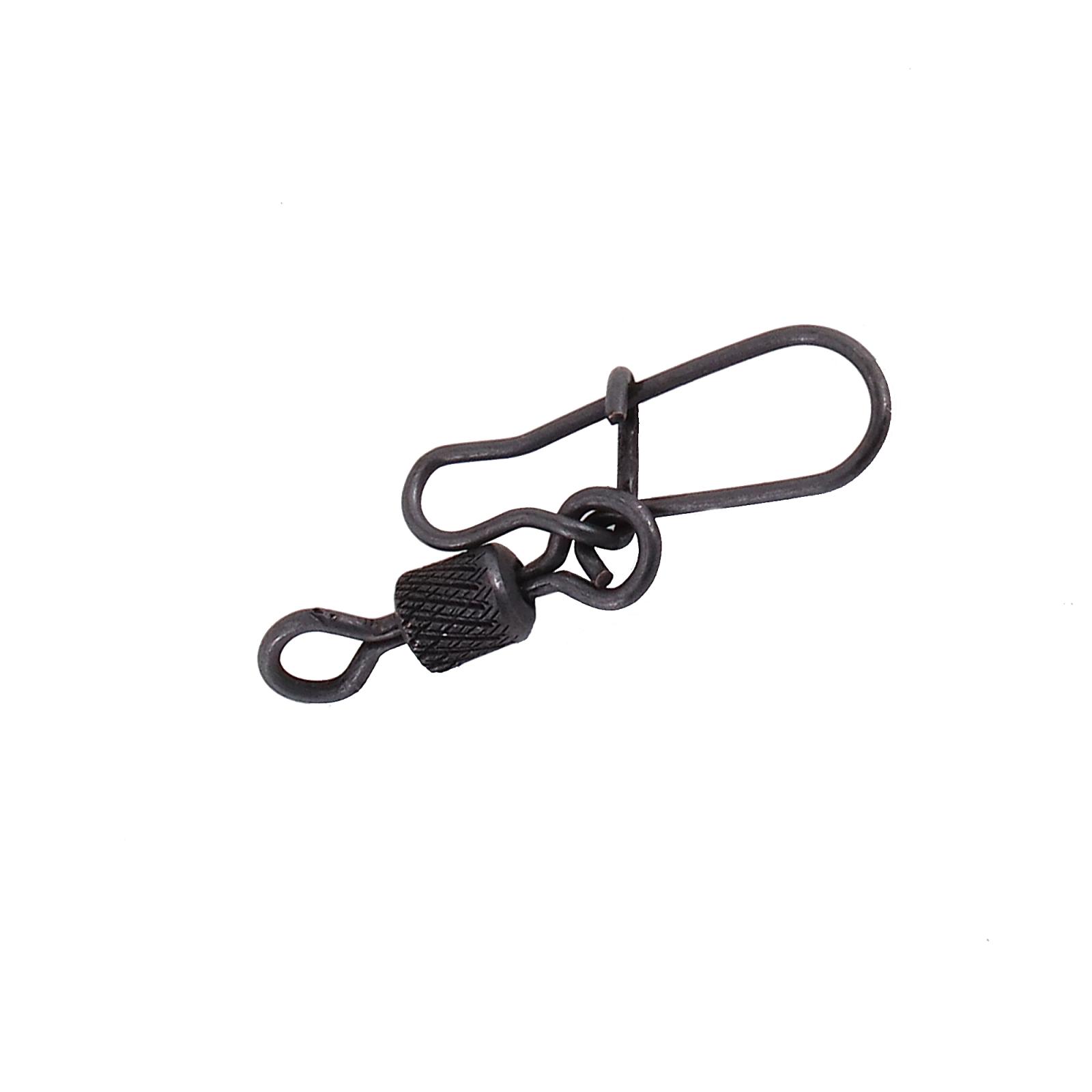 Вертлюг с застежкой Namazu Pro ROLLING RIBBED SWIVEL WITH NICE SNAP, цв. Carbon, р. 4, test-43 кг, к - 4