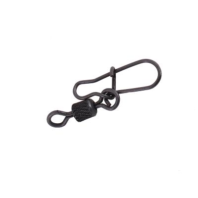 Вертлюг с застежкой Namazu Pro ROLLING RIBBED SWIVEL WITH NICE SNAP, цв. Carbon, р. 4, test-43 кг, к - 4