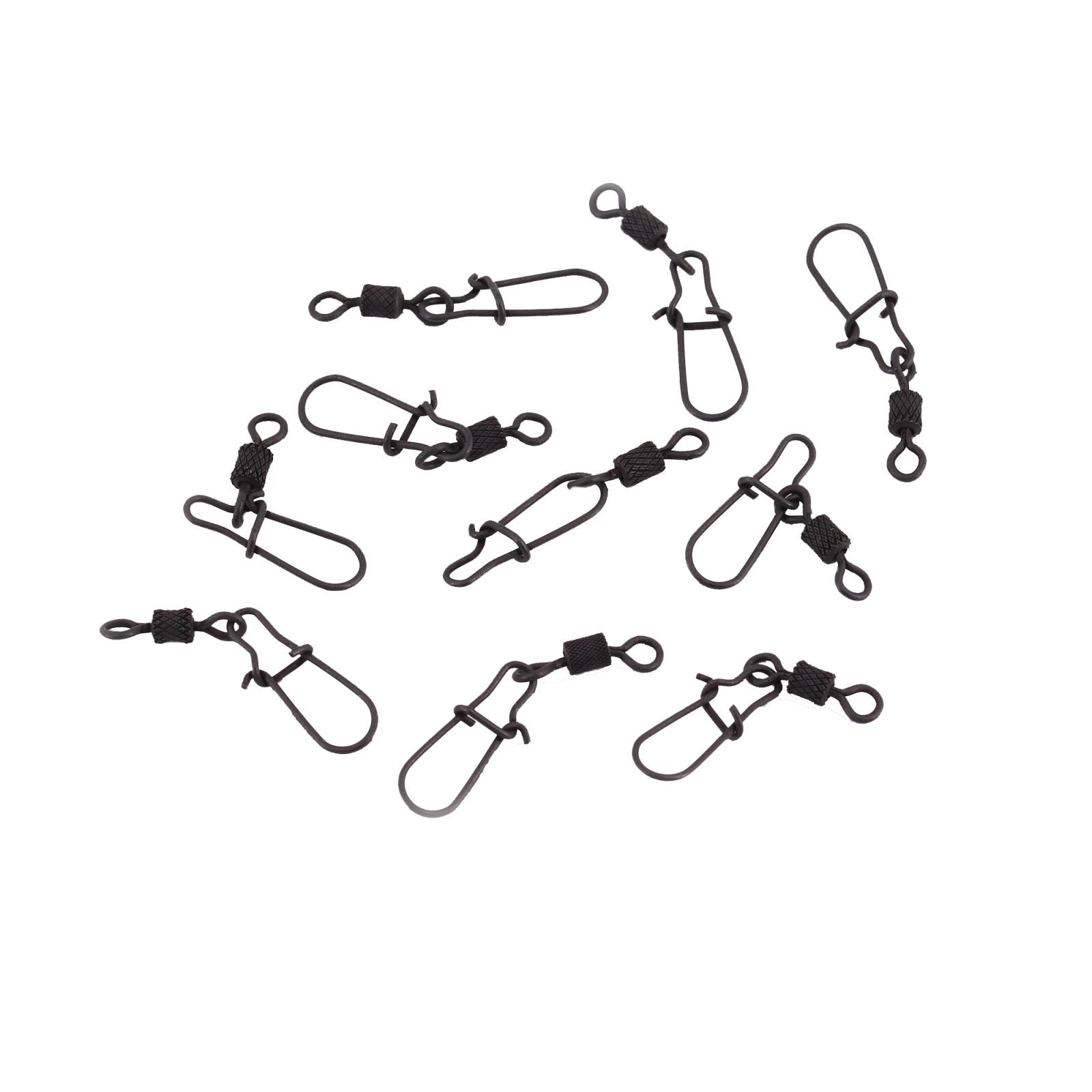 Вертлюг с застежкой Namazu Pro ROLLING RIBBED SWIVEL WITH NICE SNAP, цв. Carbon, р. 7, test-23 кг, к - 3