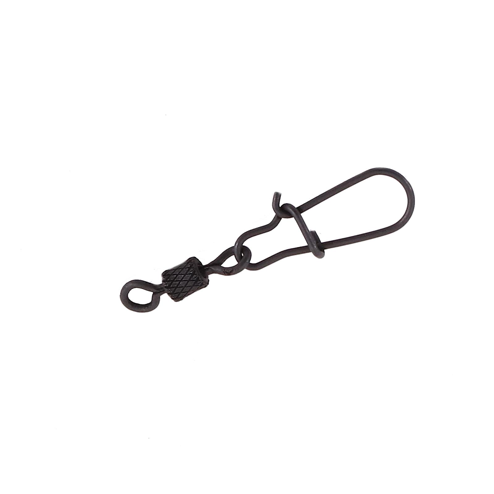 Вертлюг с застежкой Namazu Pro ROLLING RIBBED SWIVEL WITH NICE SNAP, цв. Carbon, р. 7, test-23 кг, к - 4