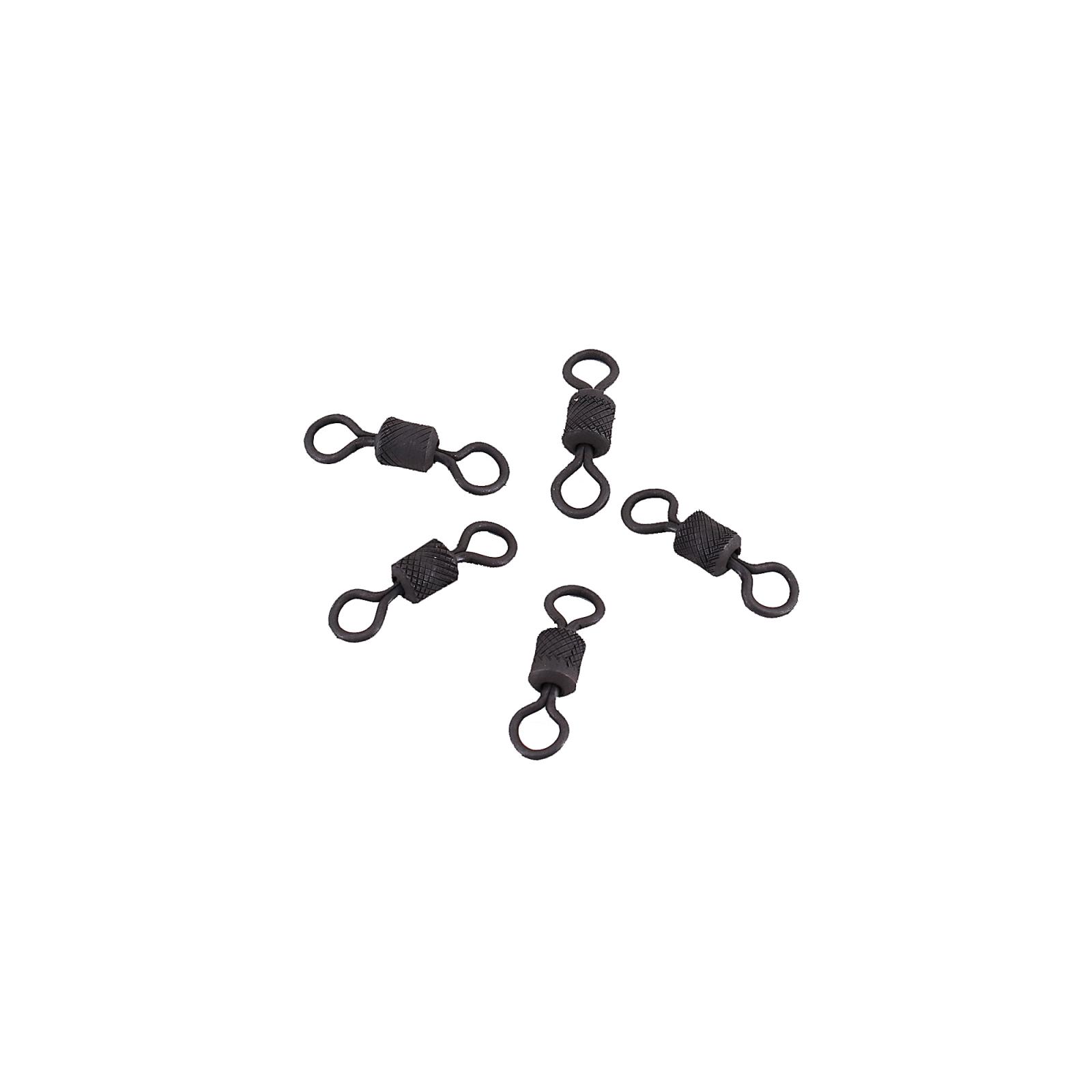 Вертлюг Namazu Pro ROLLING RIBBED SWIVEL, латунь, цв. Carbon, р. 1/0, test-72 кг (уп. 5 шт.) - 3