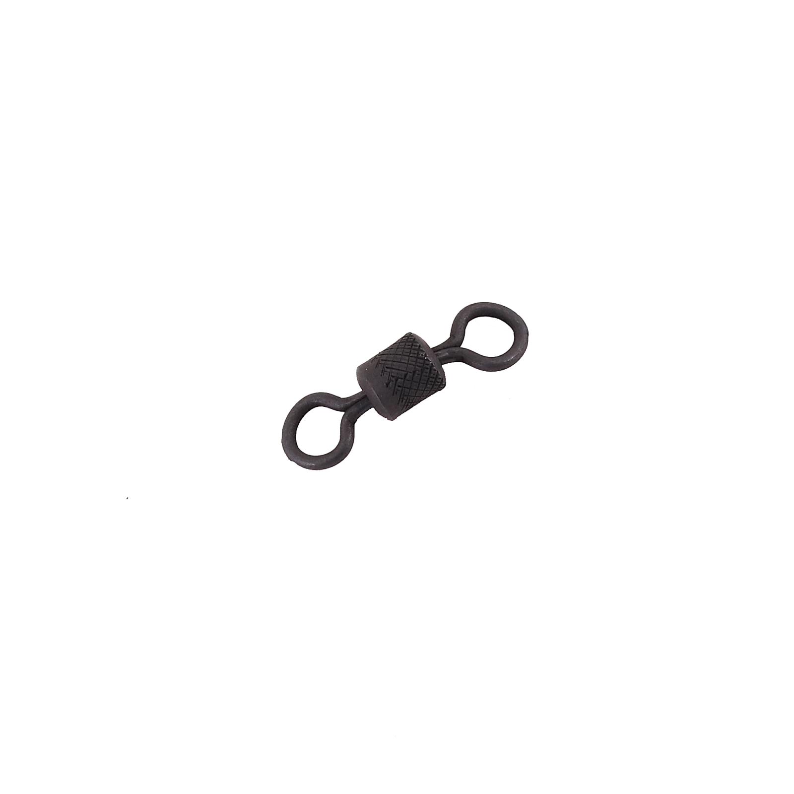Вертлюг Namazu Pro ROLLING RIBBED SWIVEL, латунь, цв. Carbon, р. 1/0, test-72 кг (уп. 5 шт.) - 4