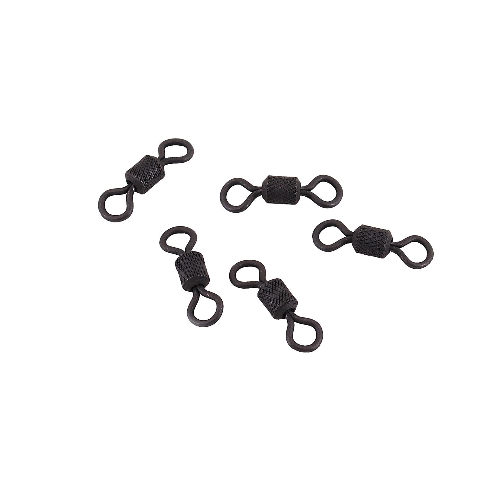 Вертлюг Namazu Pro ROLLING RIBBED SWIVEL, латунь, цв. Carbon, р. 2/0, test-91 кг (уп. 5 шт.) - 3
