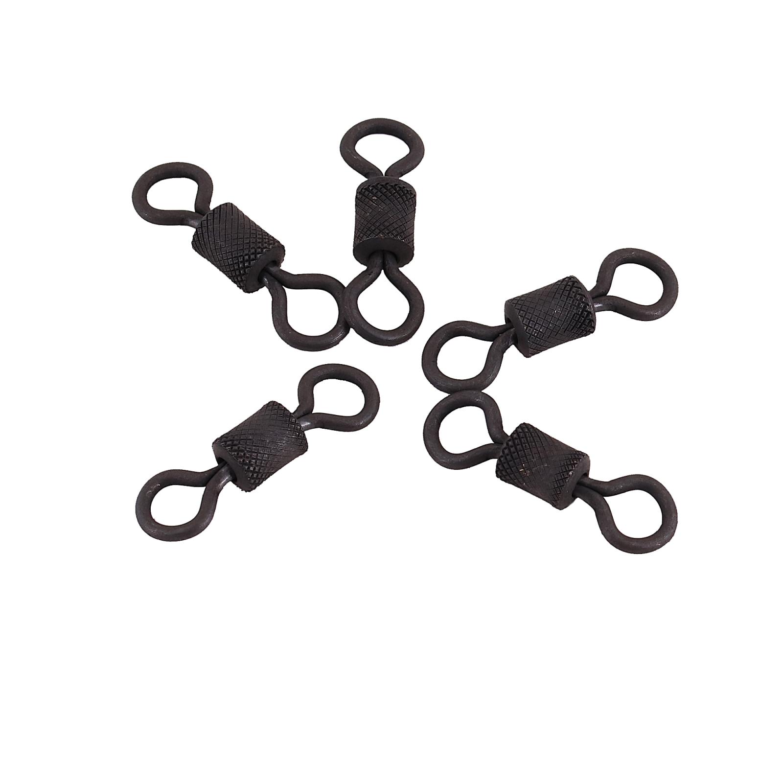 Вертлюг Namazu Pro ROLLING RIBBED SWIVEL, латунь, цв. Carbon, р. 3/0, test-110 кг (уп. 5 шт.) - 3
