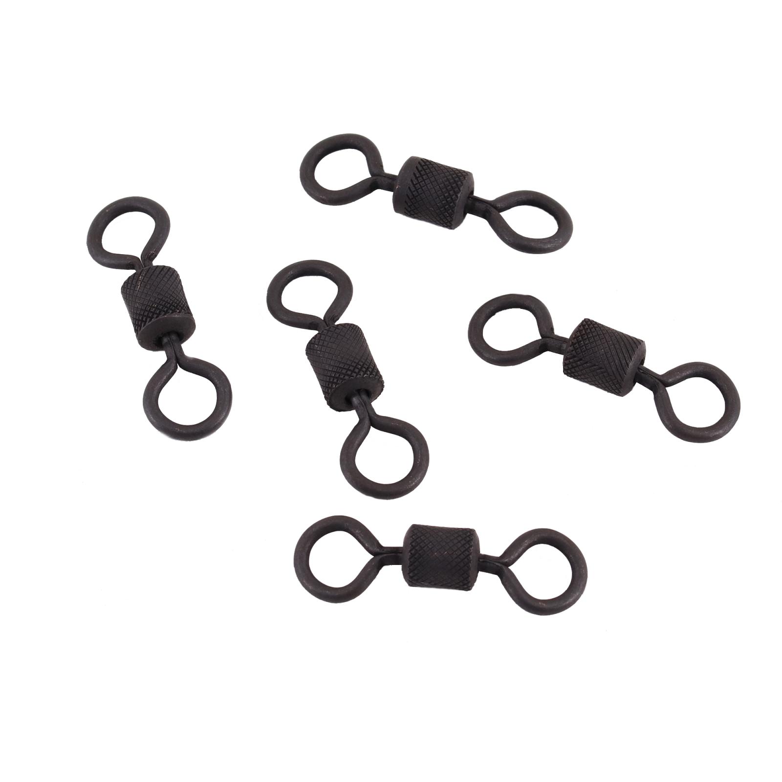 Вертлюг Namazu Pro ROLLING RIBBED SWIVEL, латунь, цв. Carbon, р. 4/0, test-125 кг (уп. 5 шт.) - 3