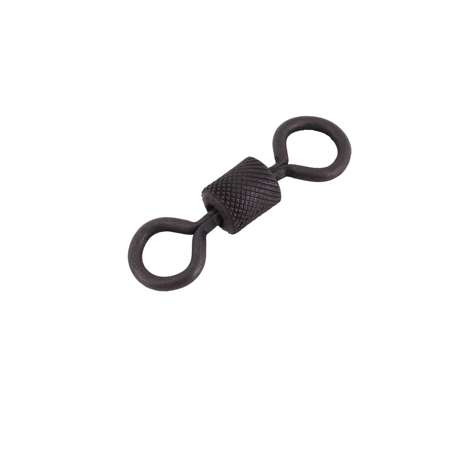 Вертлюг Namazu Pro ROLLING RIBBED SWIVEL, латунь, цв. Carbon, р. 4/0, test-125 кг (уп. 5 шт.) - 4