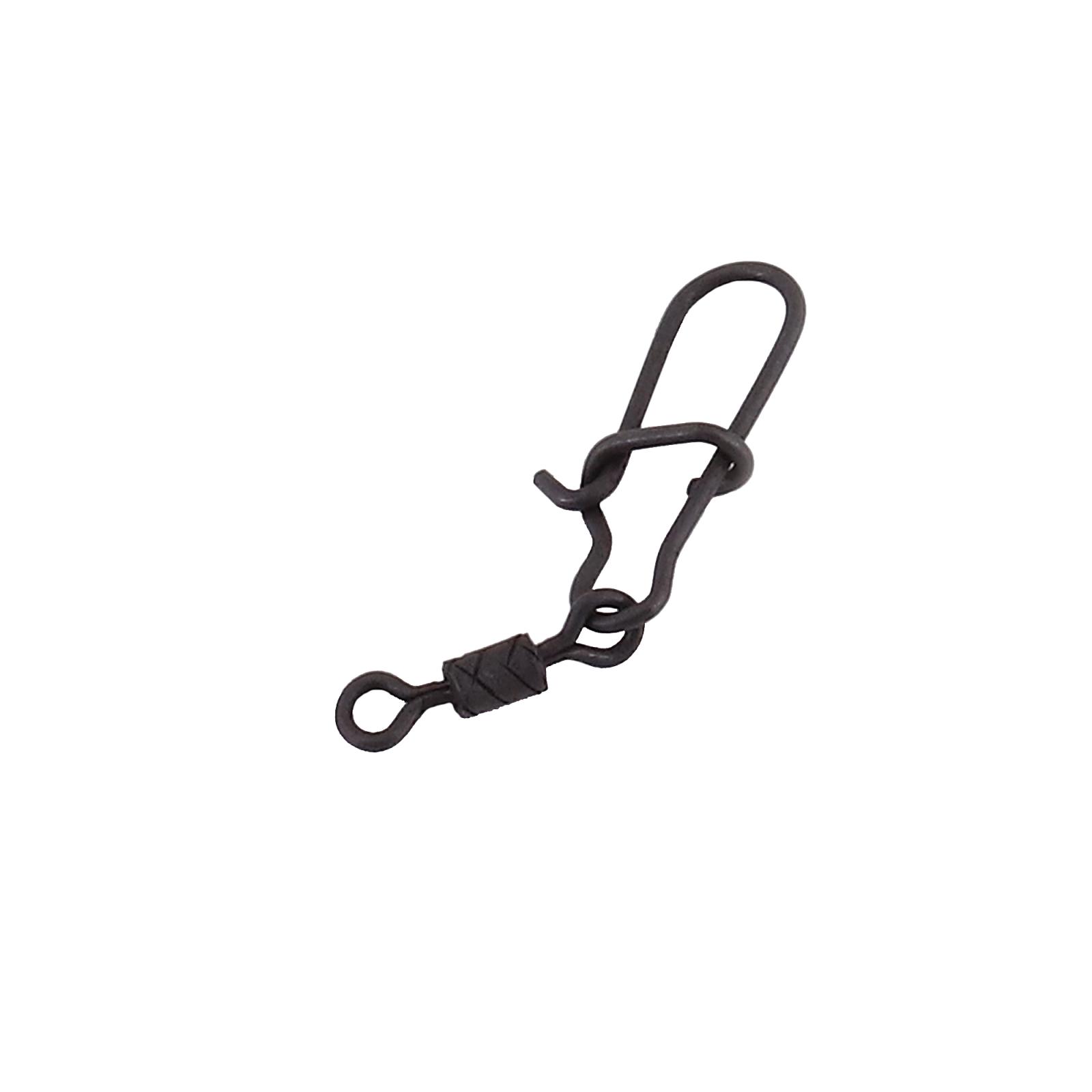 Вертлюг с застежкой Namazu Pro ROLLING RIBBED SWIVEL WITH NICE SNAP, цв. Carbon, р. 14, test-4 кг, к - 4