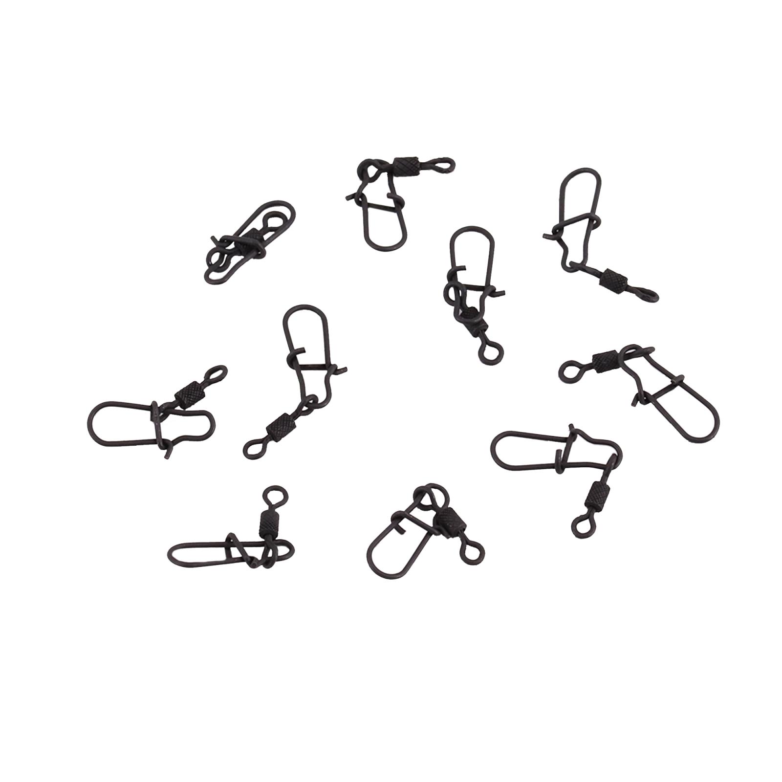 Вертлюг с застежкой Namazu Pro ROLLING RIBBED SWIVEL WITH NICE SNAP, цв. Carbon, р. 12, test-8 кг, к - 3