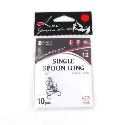 Крючок KOI "SINGLE SPOON LONG", размер 12 (INT), цвет BN (10 шт.) - 1