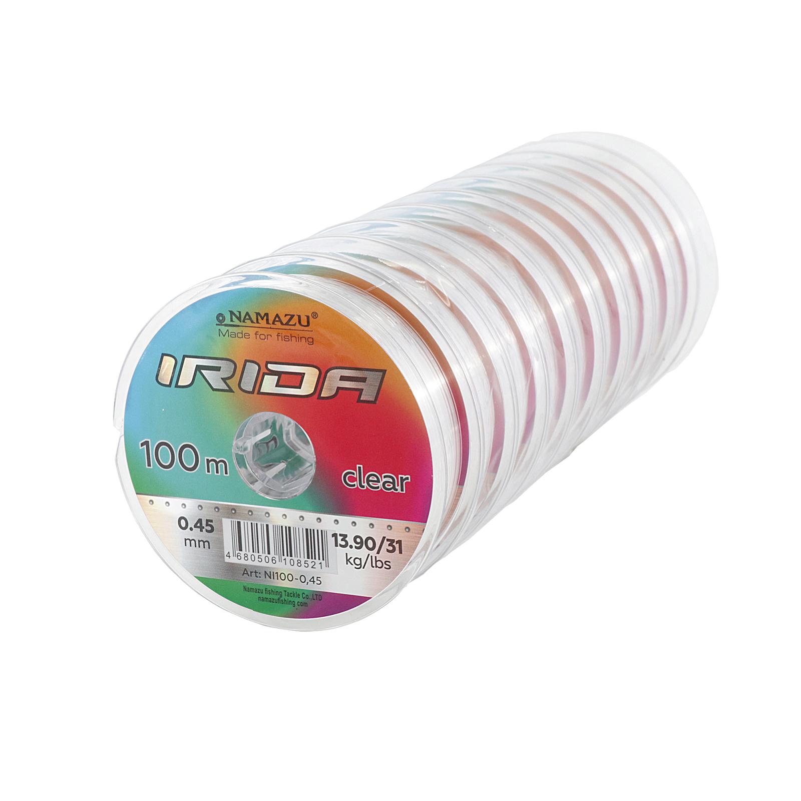 Леска Namazu "Irida", L-100 м, d-0,45 мм, test-13,90 кг, прозрачная (уп. 10 шт.) - 2