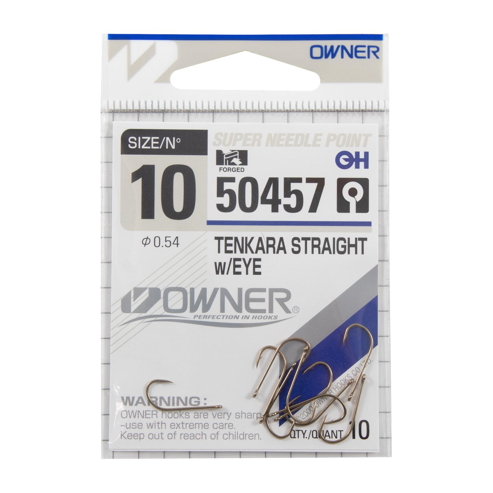Крючок OWNER Tenkara Straight w/eye brown №10 10шт - 1