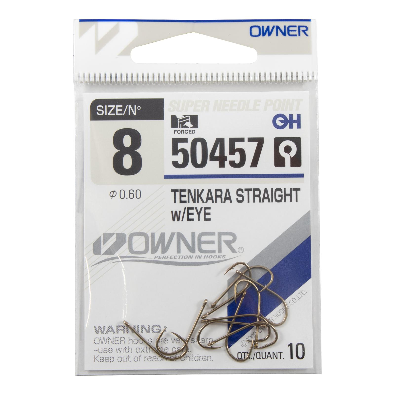 Крючок OWNER Tenkara Straight w/eye brown №8 10шт - 1