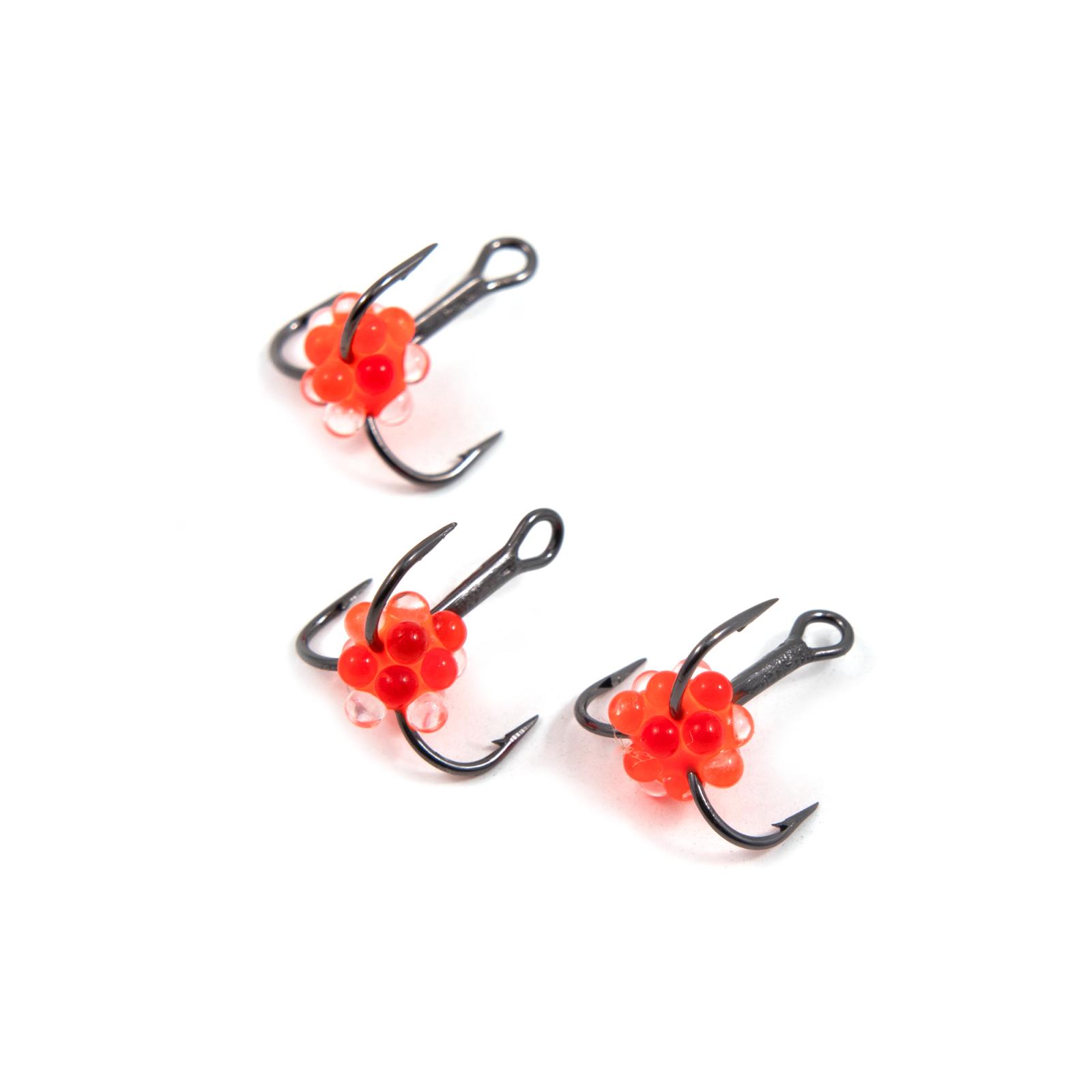 Крючок-тройник ЯМАН с икринкой, размер 14 (INT), цв. ФК (5 шт.) - 2