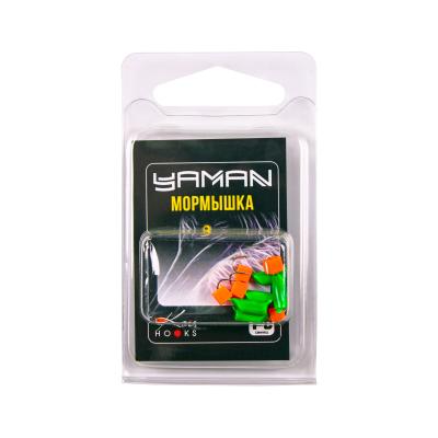 Мормышка безнасад. ЯМАН "Гвоздекубик" зелёный, d-3 мм, вес 0,85 г, ядреный кубик красный (уп. 5 шт.) - 1