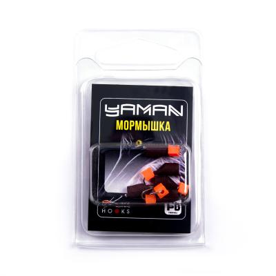 Мормышка безнасад. ЯМАН "Гвоздекубик", матовый шоколад, d-4 мм, вес 1,2 г, ядр.кубик красный(уп.5шт) - 1