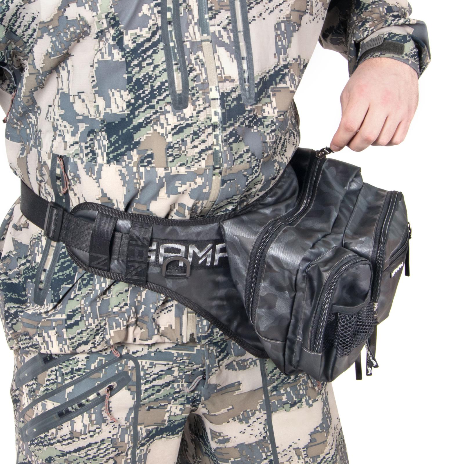 Сумка рыболовная "Yaman" Fishing Hip Bag, 28х21х17 см, цв. серый камуфляж - 6