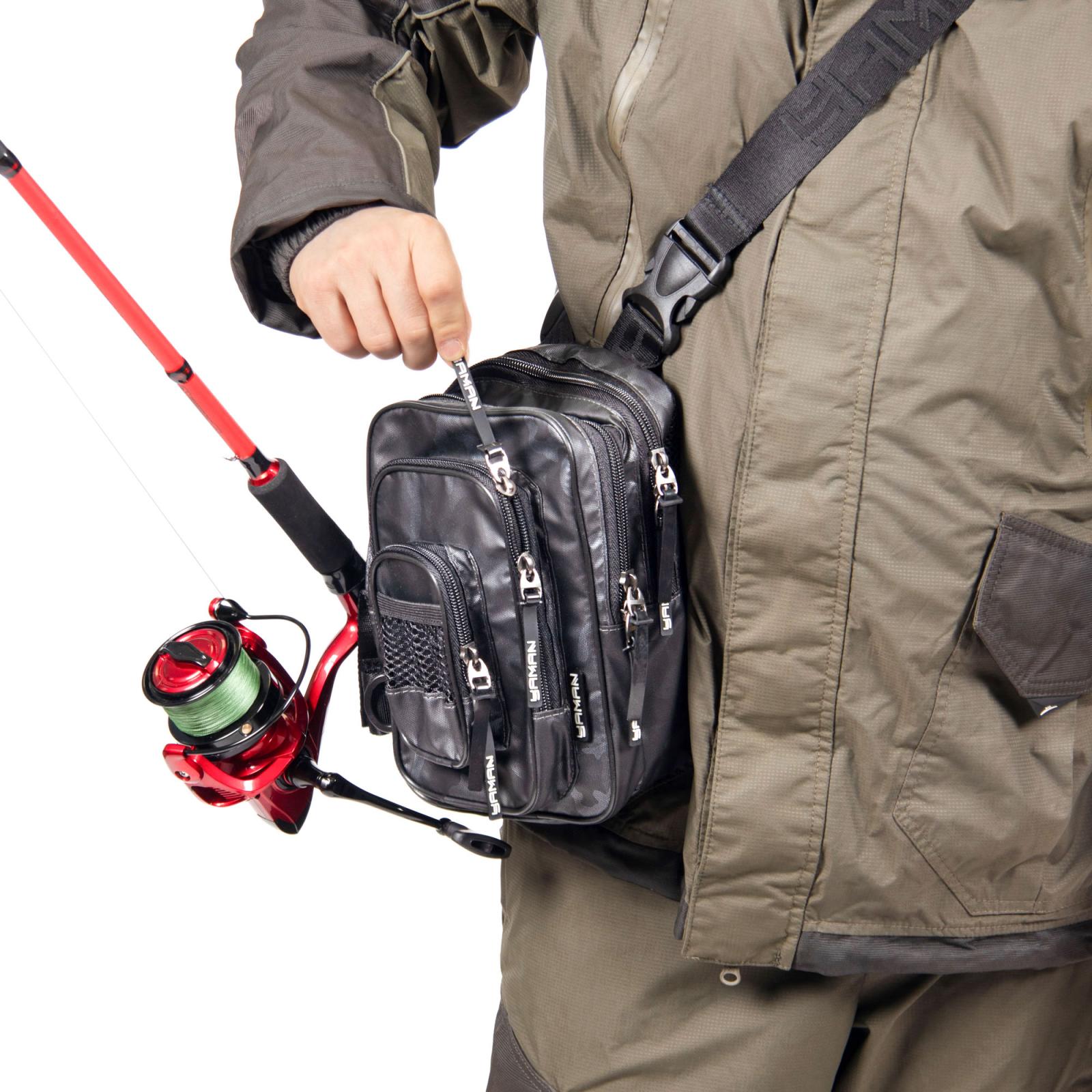 Сумка рыболовная "Yaman" Street Fishing MultiLock Pocket, 16х19х24 см, цв. серый камуфляж - 8