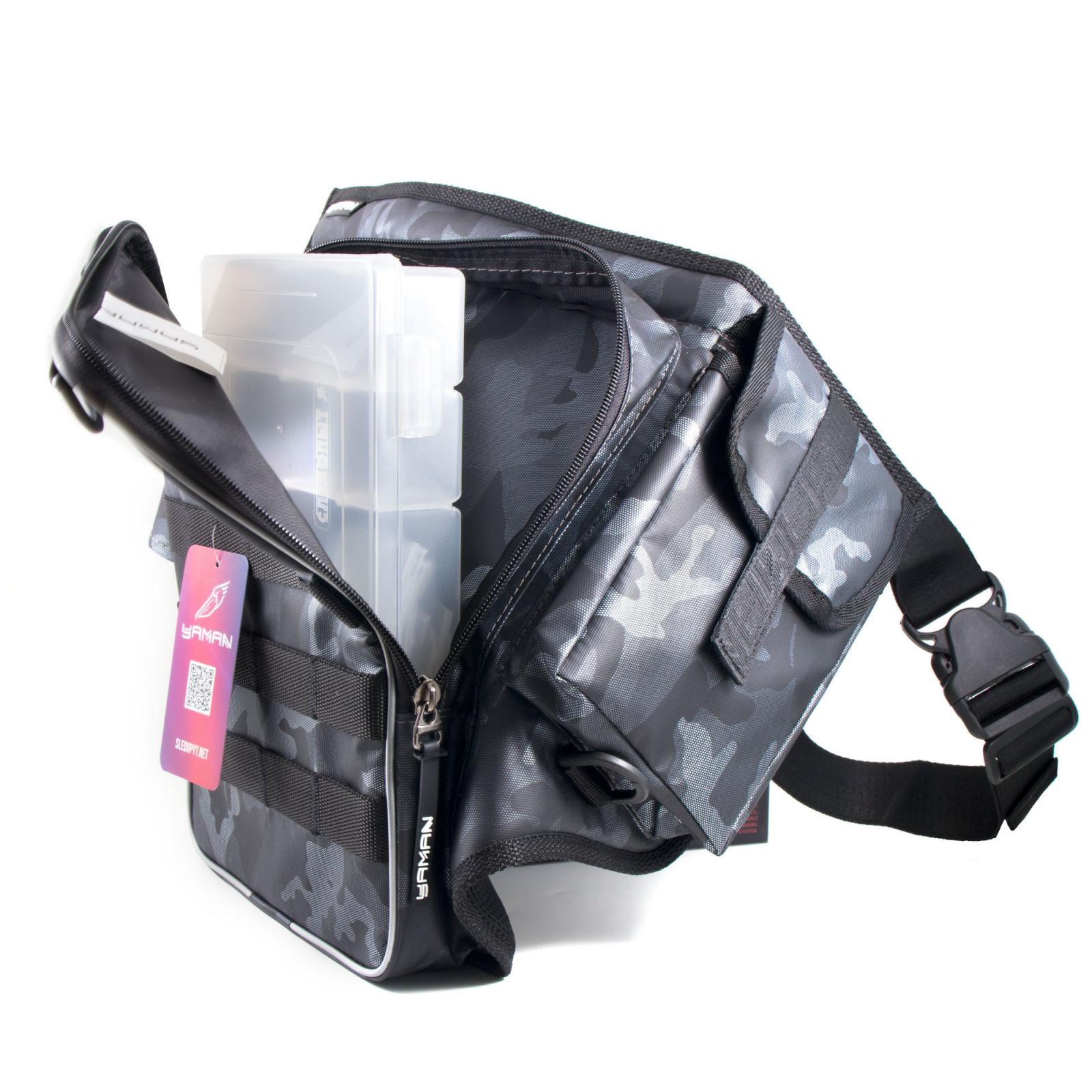Сумка рыболовная поясная "Yaman" Fishing Belt Bag Light, 44х35х6 см, цв.сер.камуфляж + 1 кор. LUNO 2 - 7