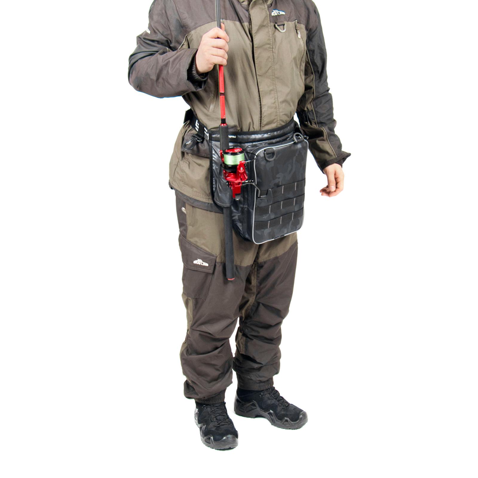 Сумка рыболовная поясная "Yaman" Fishing Belt Bag Light, 44х35х6 см, цв.сер.камуфляж + 1 кор. LUNO 2 - 9