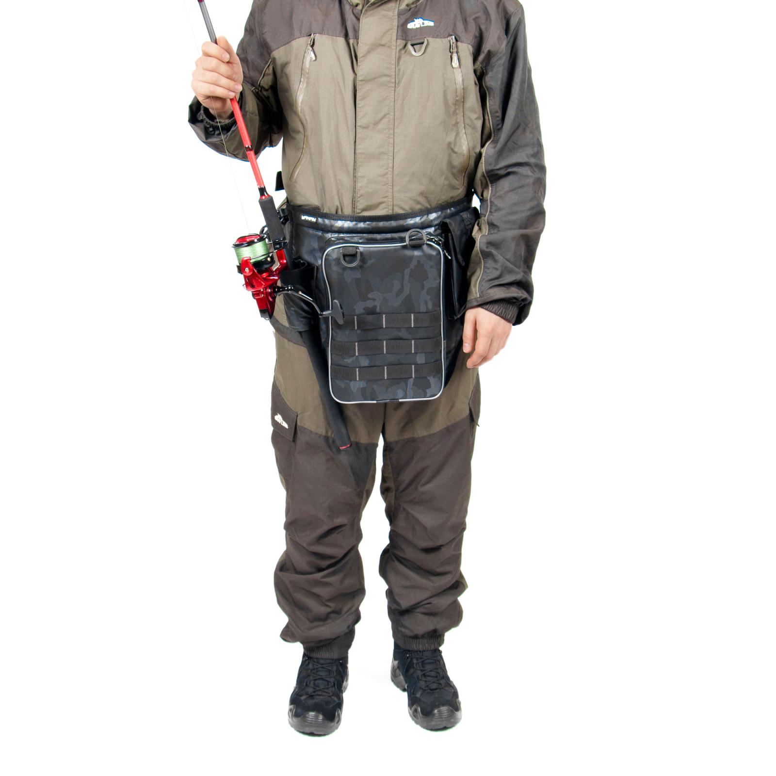 Сумка рыболовная поясная "Yaman" Fishing Belt Bag Light, 44х35х6 см, цв.сер.камуфляж + 1 кор. LUNO 2 - 10