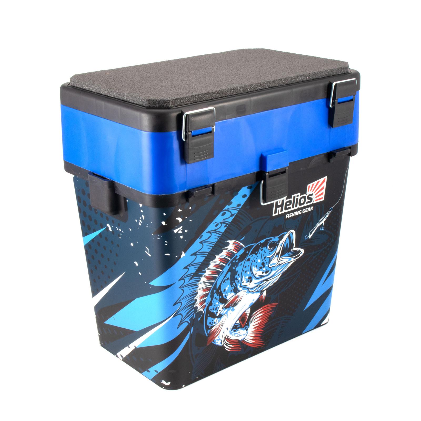 Ящик для зимней рыбалки "ICE FISHING PERCH" Helios, 19 л, синий - 3