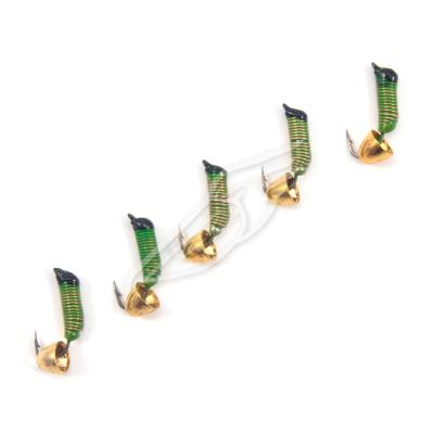 Мормышка вольф. безнасадочная "ЯМАН" Ручейник №3, d-1.5 мм, L-8.5 мм, вес 0,60 гр., колокол золото, - 3