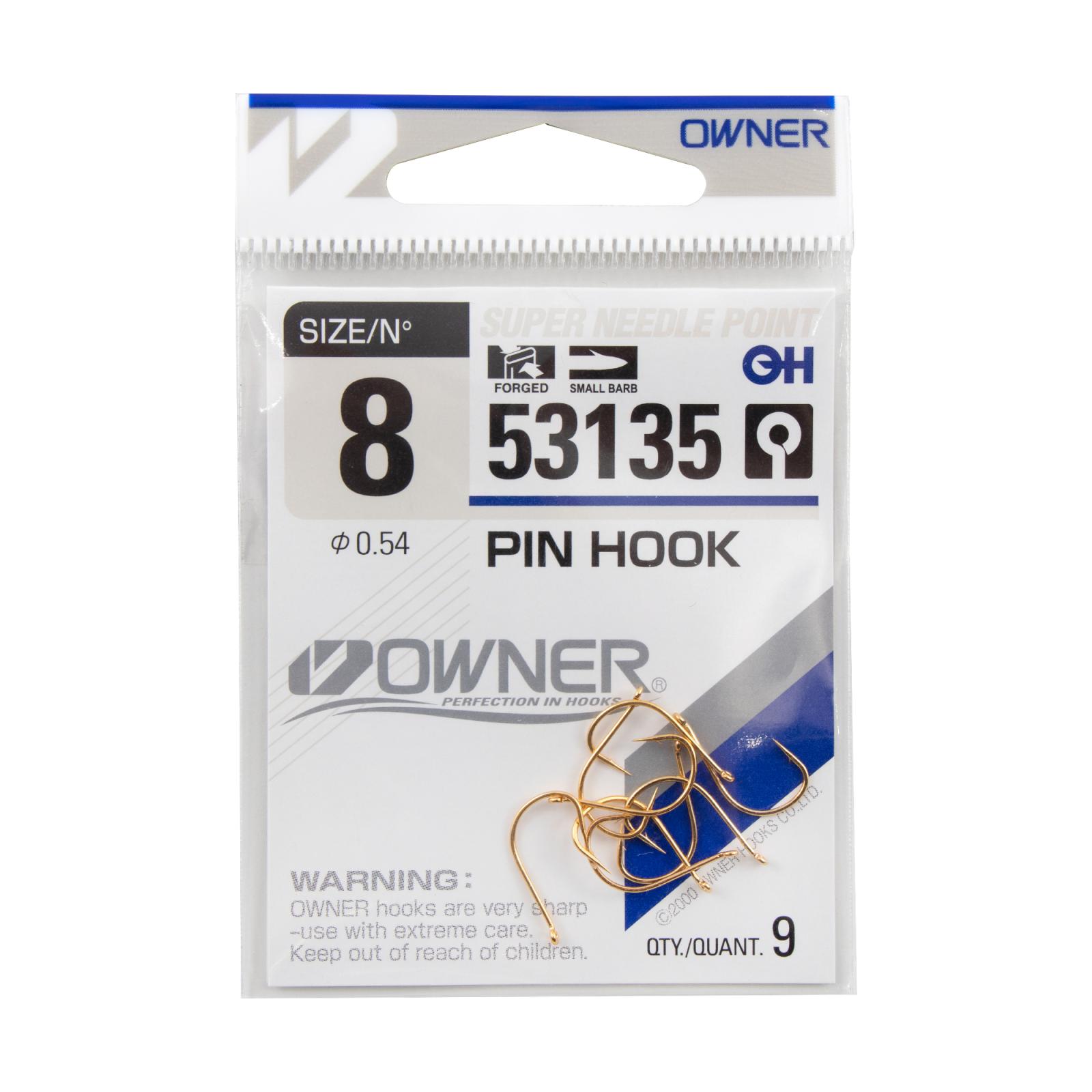 Крючок OWNER PIN HOOK Gold №8 9шт - 3