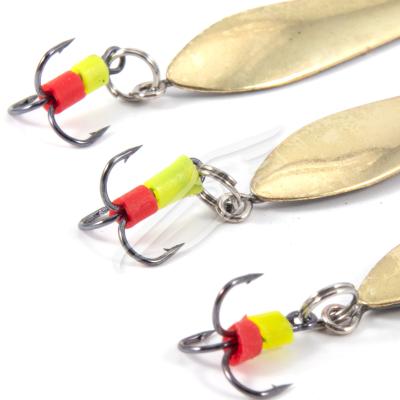 Блесна вертикальная "Яман" Идеальная с тройником,размер 40 мм, вес 4,5 г,цвет латунь (уп.3 шт.) - 2