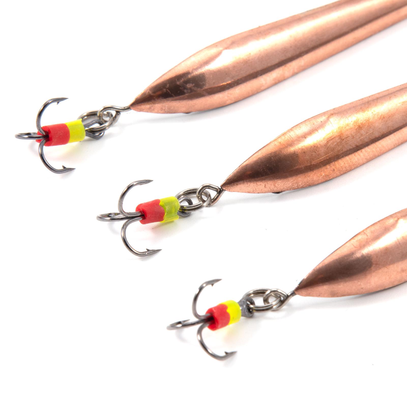 Блесна вертикальная "Яман" Судачья с тройником,размер 65 мм, вес 8,5 г, цвет медь (уп.3 шт.) - 3