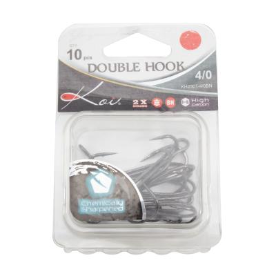 Крючок KOI "DOUBLE HOOK", размер 4/0 (INT), цвет BN, двойник (10 шт.) - 4
