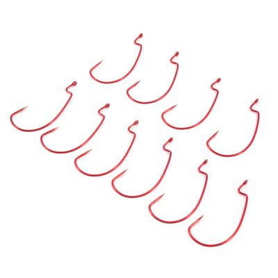 Крючок KOI "SUPER LOCK WORM ", размер 3/0 (INT), цвет RED, офсетный (10 шт.) - 2