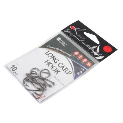 Крючок KOI "LONG CARP HOOK", размер 2 (INT), цвет BN (10 шт.) - 5