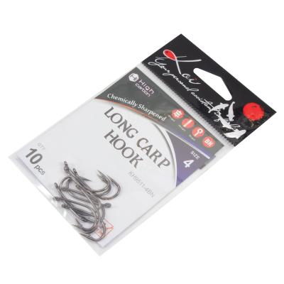 Крючок KOI "LONG CARP HOOK", размер 4 (INT), цвет BN (10 шт.) - 5