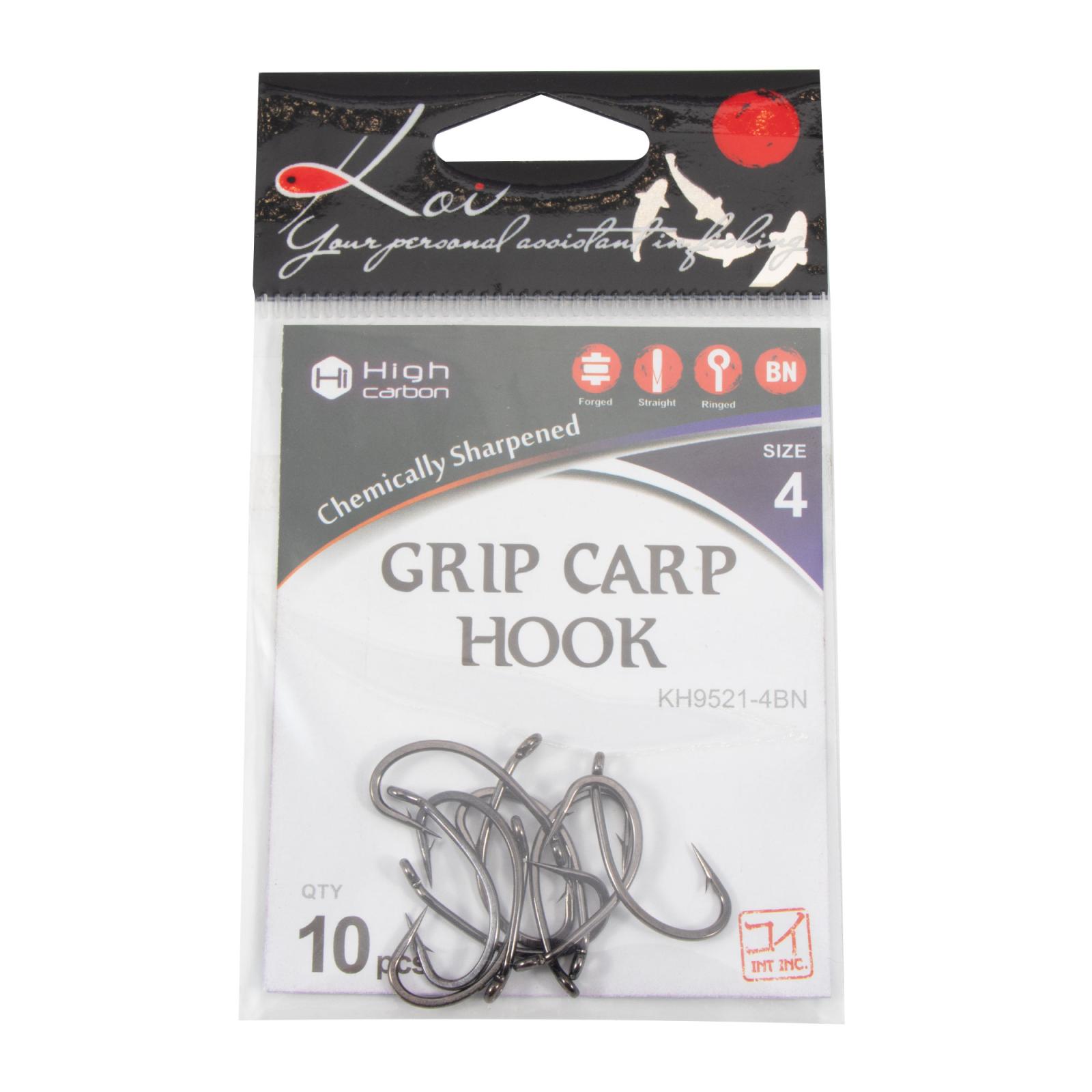 Крючок KOI "GRIP CARP HOOK", размер 4 (INT), цвет BN (10 шт.) - 4