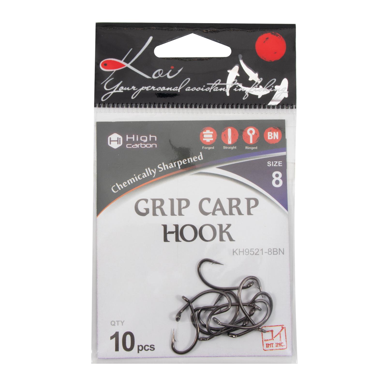 Крючок KOI "GRIP CARP HOOK", размер 8 (INT), цвет BN (10 шт.) - 4